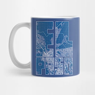 El Paso, Texas, USA City Map Typography - Blueprint Mug